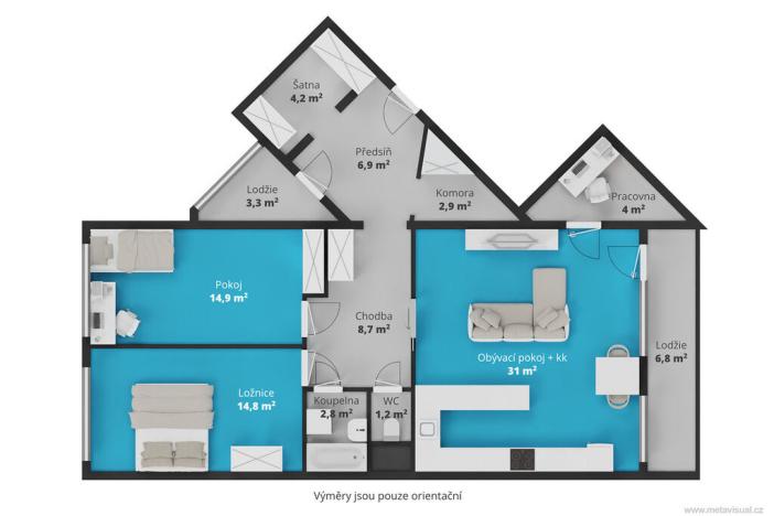 Prodej bytu 3+kk, Praha - Stodůlky, Nušlova, 108 m2