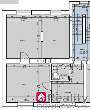 Pronájem bytu 3+1, Miroslav, 61 m2