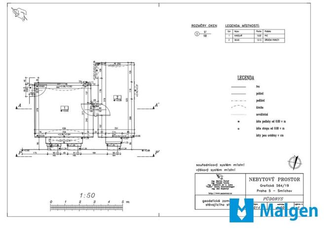 Pronájem kanceláře, Praha - Smíchov, Grafická, 28 m2