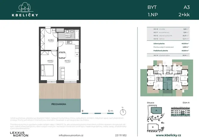 Prodej bytu 2+kk, Praha - Kbely, Hůlkova, 49 m2