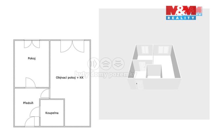 Pronájem bytu 2+kk, Říčany, Vančurova, 45 m2