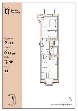 Pronájem bytu 2+kk, Praha - Vinohrady, 60 m2