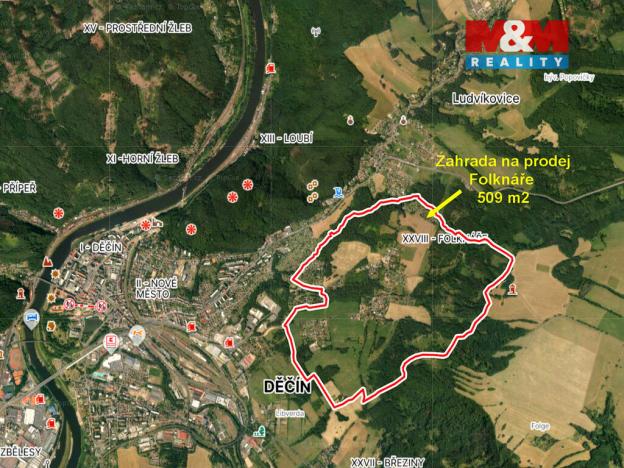 Prodej zahrady, Děčín - Děčín XXVIII-Folknáře, 509 m2