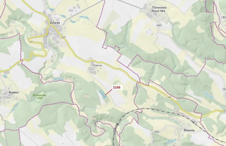 Dražba lesa, Žďárec, 3616 m2