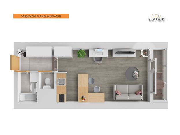 Pronájem bytu 1+kk, Praha, Křivoklátská, 28 m2