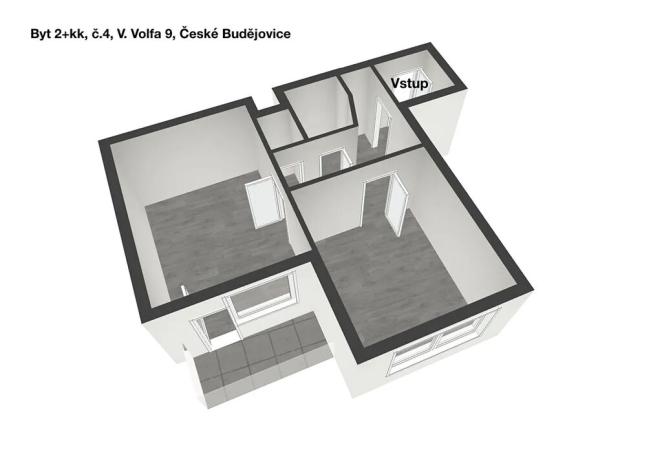 Prodej bytu 2+kk, České Budějovice, V. Volfa, 46 m2