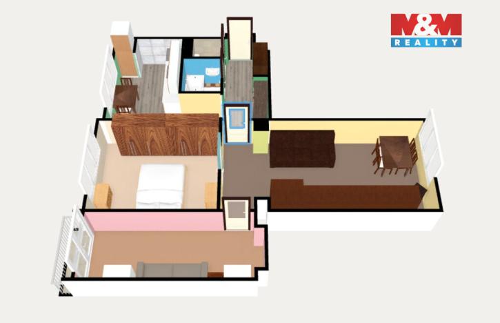 Prodej bytu 3+1, Cheb, Na Hradčanech, 64 m2