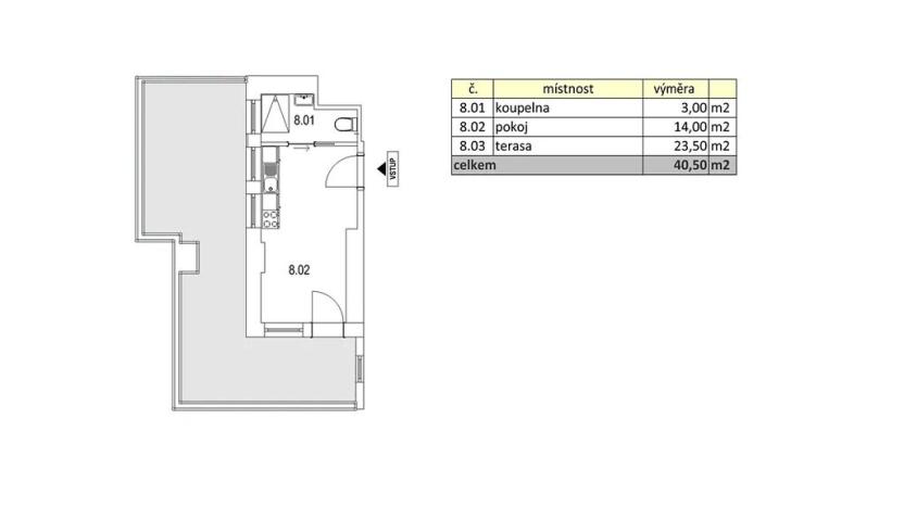 Pronájem atypického bytu, Praha - Břevnov, Patočkova, 14 m2