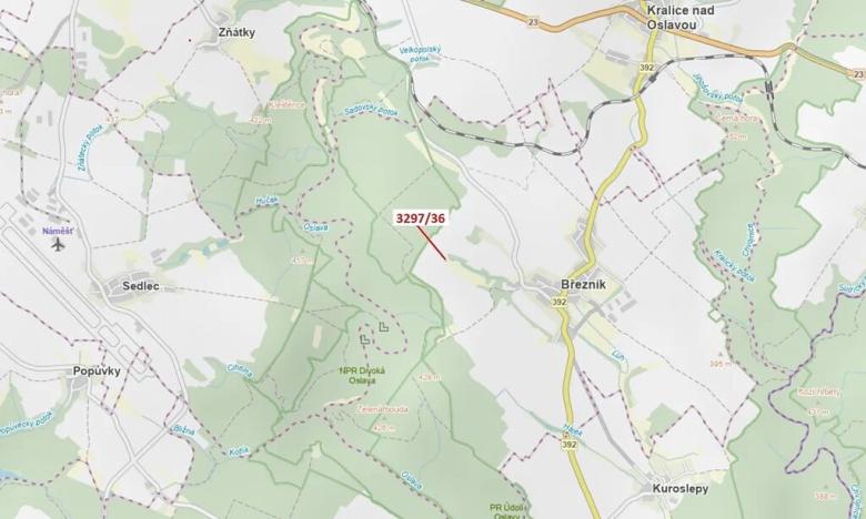 Dražba pozemku, Březník, 86 m2