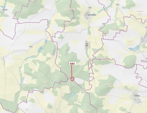 Dražba lesa, Kuřimany, 398 m2