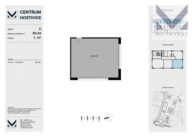 Prodej kanceláře, Hostivice, Čsl. armády, 54 m2