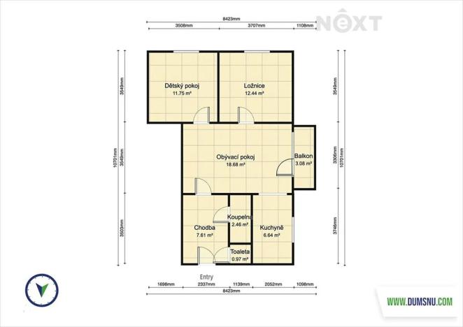 Pronájem bytu 3+1, Zábřeh, Československé armády, 60 m2