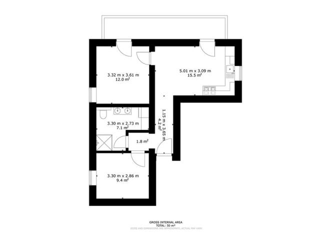 Prodej bytu 3+kk, Horní Planá, 51 m2