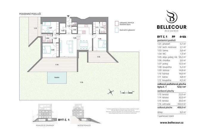 Prodej bytu 4+kk, Praha - Smíchov, Na Cihlářce, 121 m2