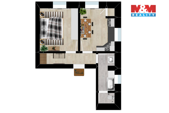 Prodej bytu 1+1, Soutice, 40 m2