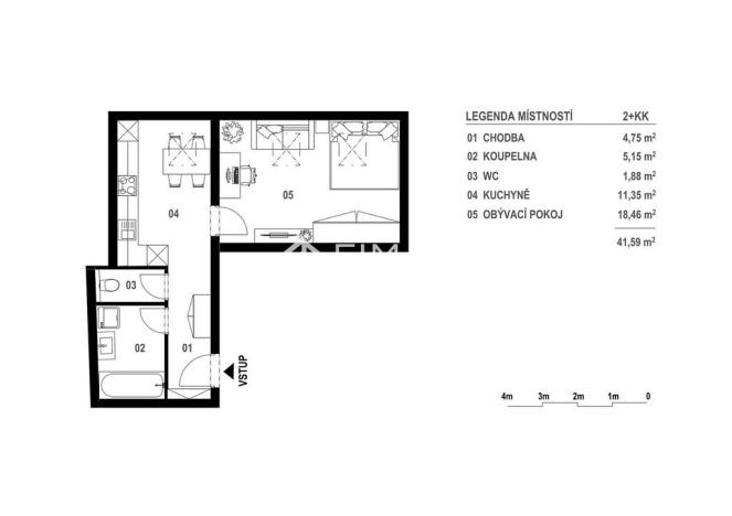 Prodej bytu 2+kk, Židlochovice, Komenského, 47 m2