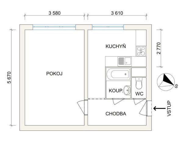 Prodej bytu 1+1, Český Těšín, Hrabinská, 40 m2
