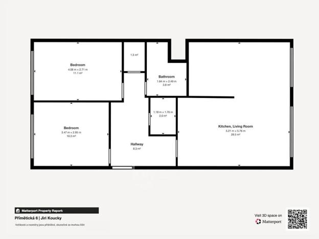 Pronájem bytu 3+kk, Praha - Michle, Přímětická, 67 m2