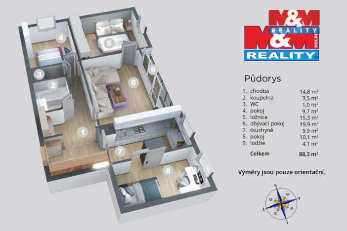 Prodej bytu 4+1, Ústí nad Labem - Bukov, Vinařská, 82 m2