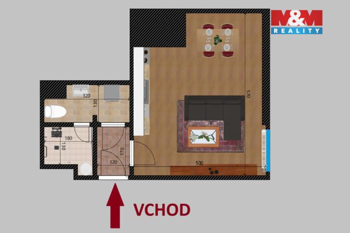 Pronájem bytu 1+kk, Kutná Hora - Hlouška, Trebišovská, 37 m2