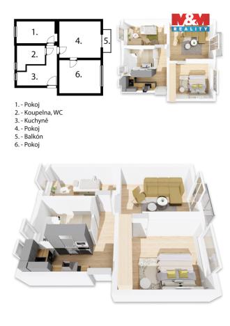 Pronájem bytu 3+kk, Tetín, U Rozvodny, 55 m2