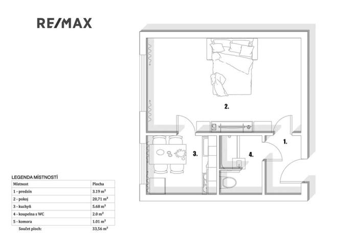 Prodej bytu 1+1, Praha - Střížkov, Černého, 34 m2