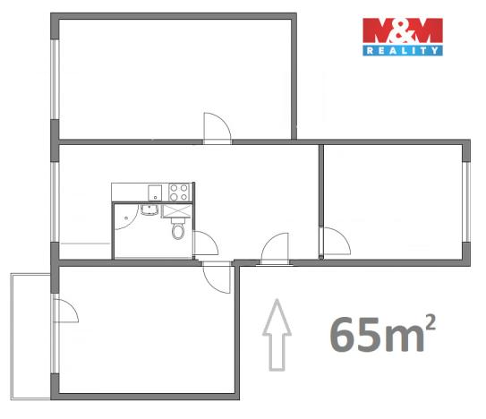 Prodej bytu 3+1, Klášterec nad Ohří, Na Vyhlídce, 65 m2