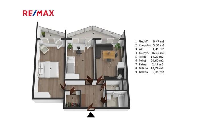 Prodej bytu 2+1, Praha - Černý Most, náměstí Plukovníka Vlčka, 83 m2