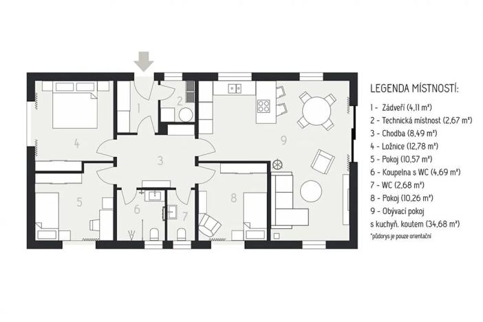 Prodej rodinného domu, Přepychy, 90 m2