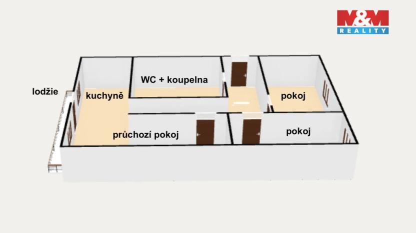 Pronájem bytu 3+1, Týniště nad Orlicí, Okružní, 70 m2