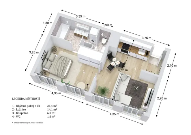 Pronájem bytu 2+kk, Letovice, Komenského, 46 m2