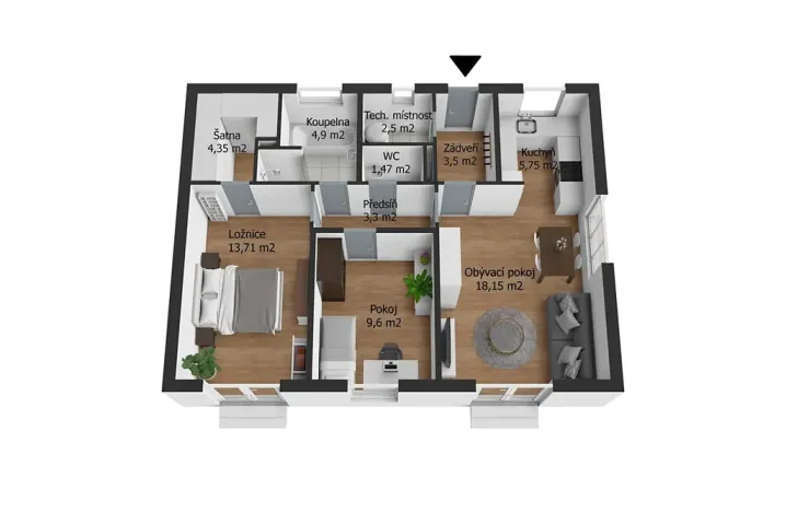 Pronájem rodinného domu, Košťany, 84 m2