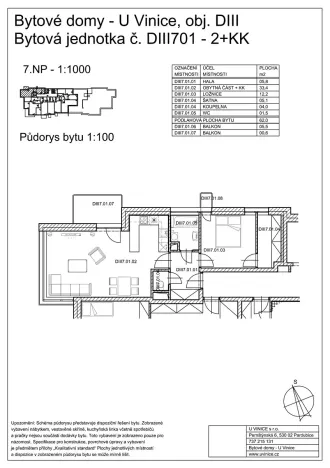 Pronájem bytu 2+kk, Pardubice, Pod Vinicí, 62 m2