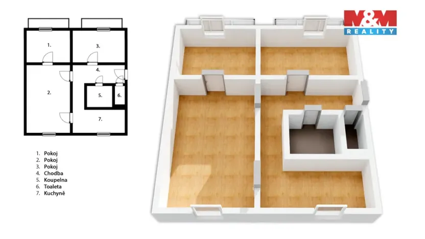Pronájem bytu 3+1, Havířov - Podlesí, Kosmonautů, 70 m2