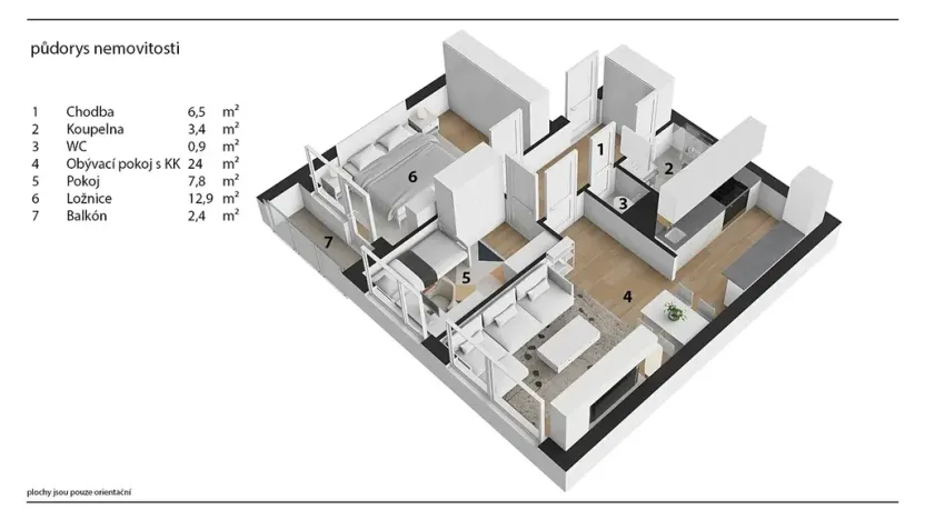Prodej bytu 3+kk, Praha - Bohnice, Cafourkova, 54 m2