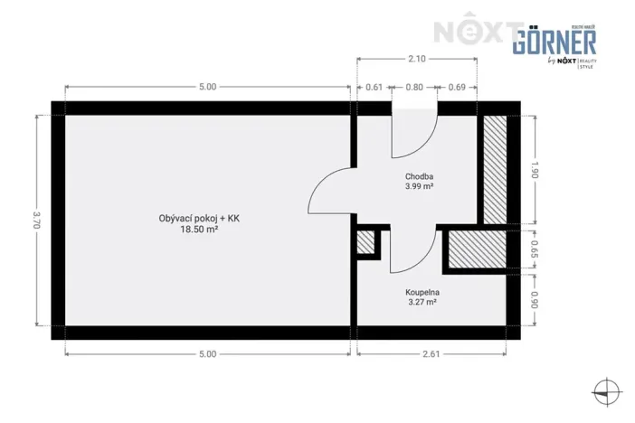 Prodej bytu 1+kk, Praha - Vinohrady, Kouřimská, 26 m2