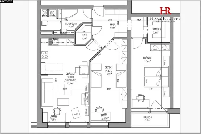 Pronájem bytu 3+kk, Benešov, Jiráskova, 1 m2