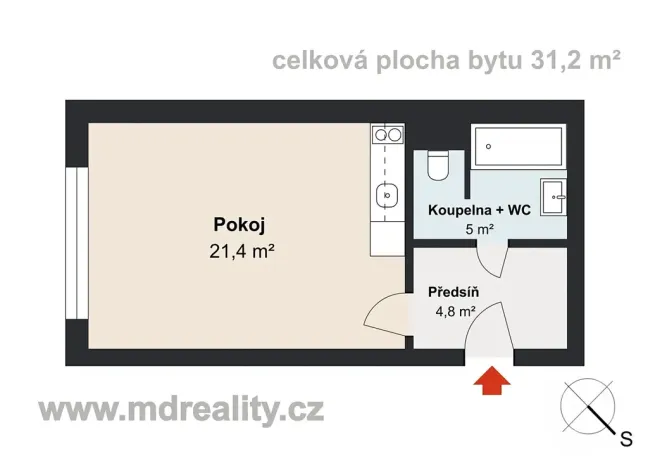 Prodej bytu 1+kk, Jihlava, 32 m2