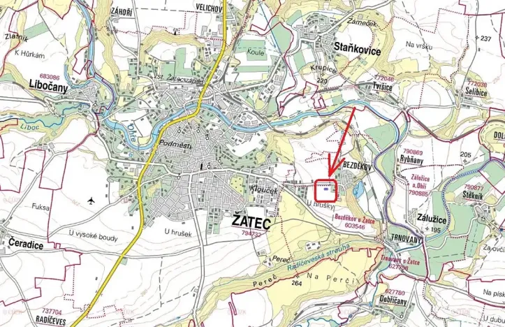Prodej pozemku pro bydlení, Žatec, Žateckých letců, 909 m2