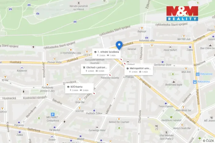 Prodej bytu 1+kk, Praha - Žižkov, Husitská, 29 m2