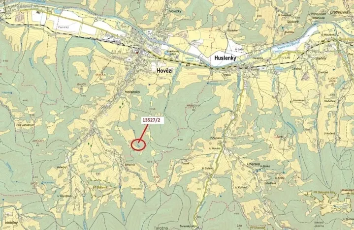 Dražba lesa, Hovězí, 1230 m2