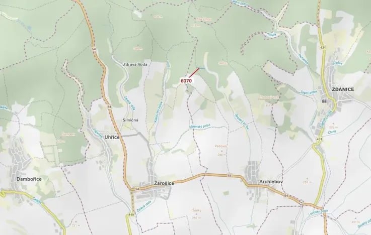 Dražba lesa, Archlebov, 2892 m2