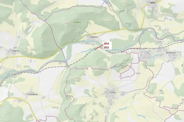 Dražba lesa, Rabí, 2561 m2