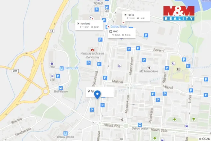 Pronájem bytu 1+1, Ostrov, Kollárova, 34 m2