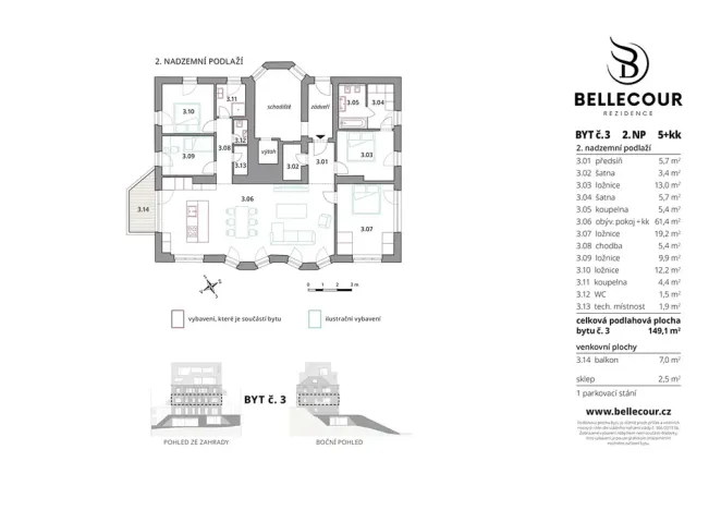 Prodej bytu 5+kk, Praha - Smíchov, Na Cihlářce, 149 m2