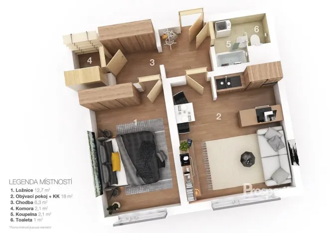 Pronájem bytu 1+1, Ústí nad Labem - Severní Terasa, Rabasova, 42 m2