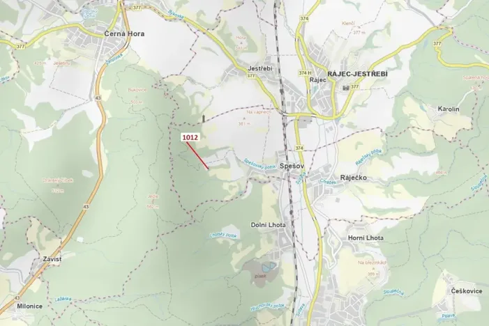 Dražba lesa, Spešov, 500 m2