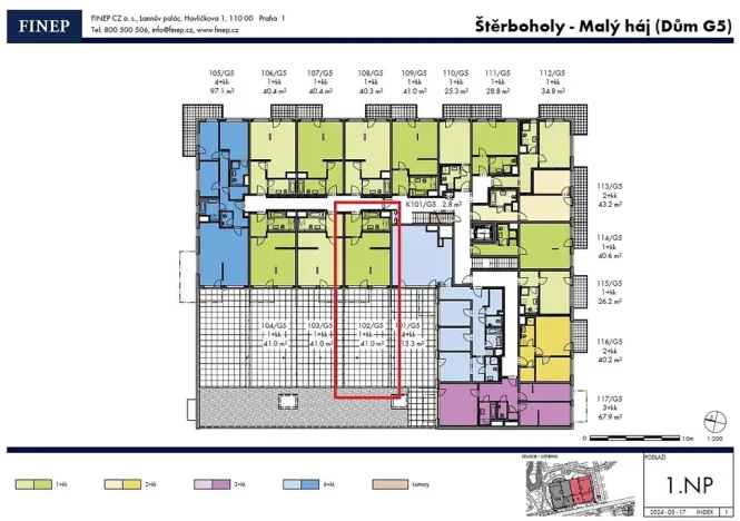 Prodej bytu 1+kk, Praha - Dolní Měcholupy, Honzíkova, 41 m2