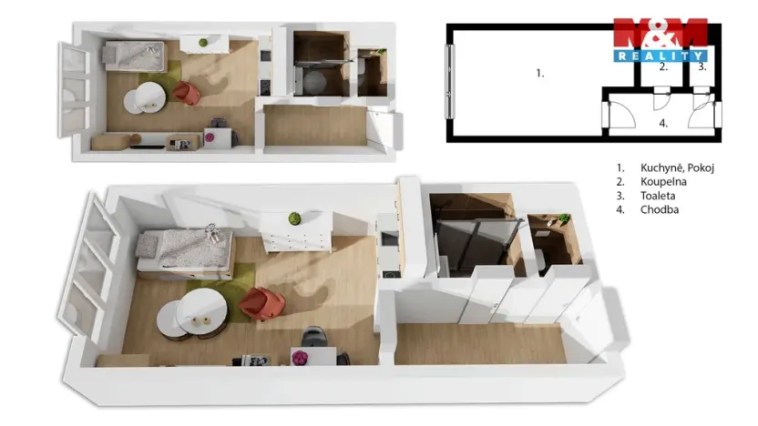 Prodej bytu 1+kk, Praha - Malešice, Počernická, 25 m2