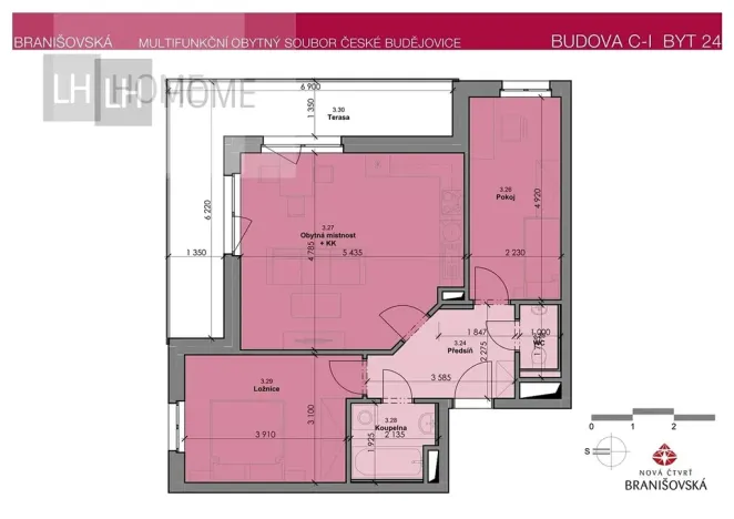 Prodej bytu 3+kk, České Budějovice, Čakovská, 14439 m2